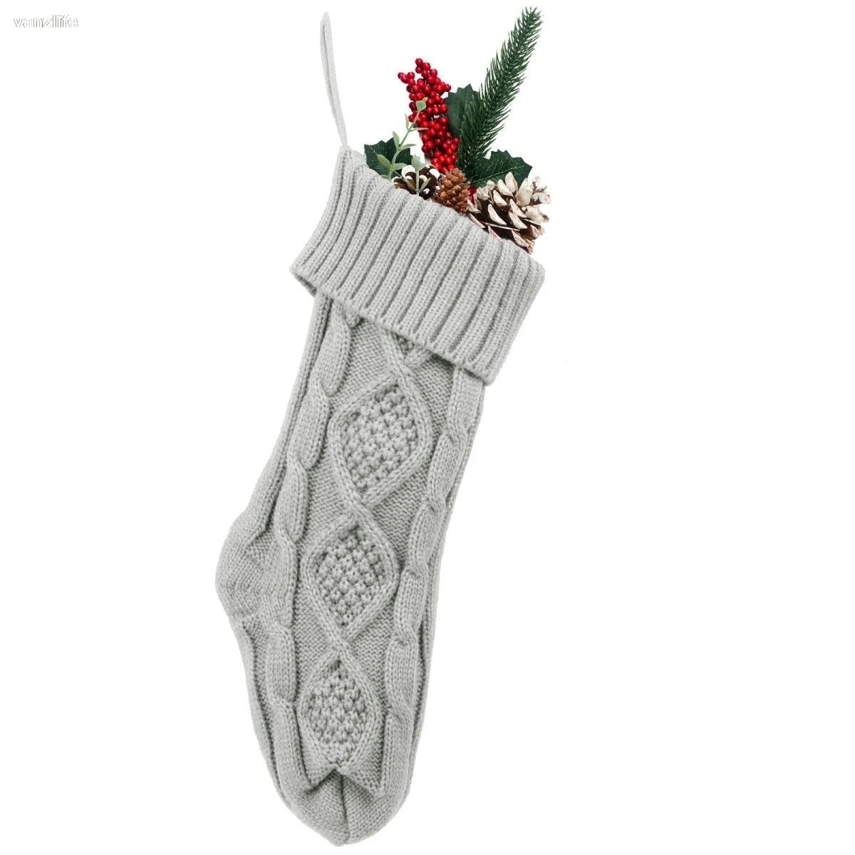 Knitted Cotton Christmas Stocking