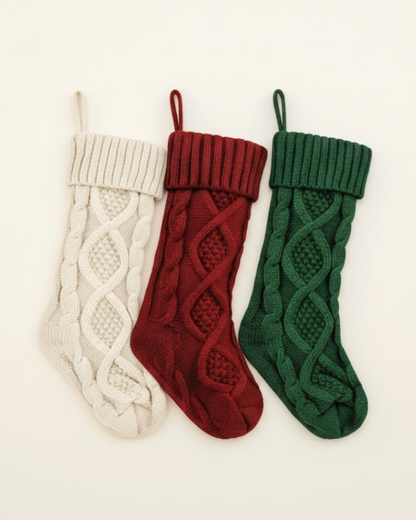 Knitted Cotton Christmas Stocking
